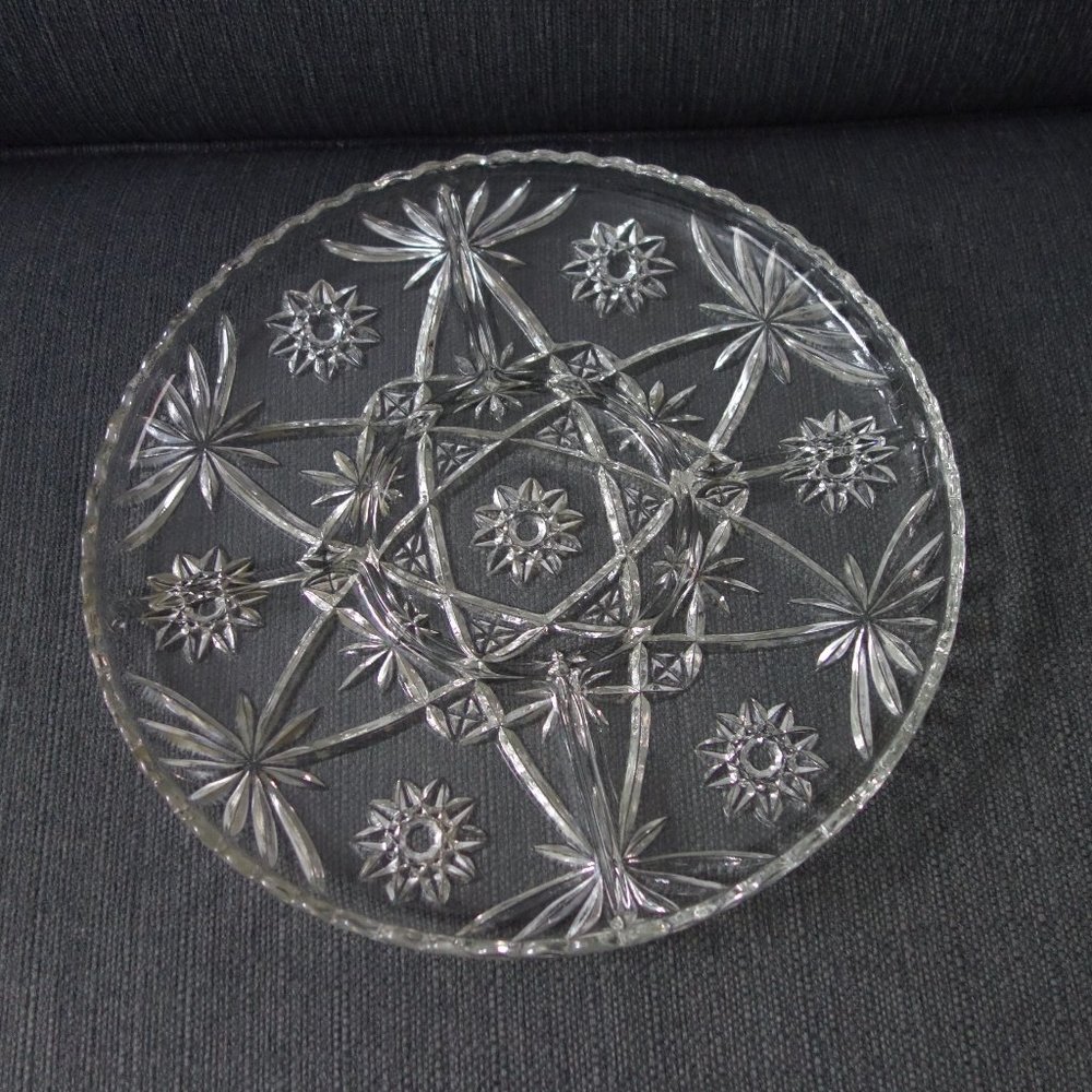 Vintage Glass Chip and Dip Plate